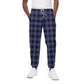 Blue Yellow And Black Plaid Print Cotton Sweatpants