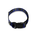 Blue Yellow And Black Plaid Print Dog Collar
