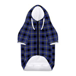 Blue Yellow And Black Plaid Print Dog Zip Up Hoodie