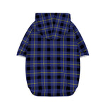 Blue Yellow And Black Plaid Print Dog Zip Up Hoodie