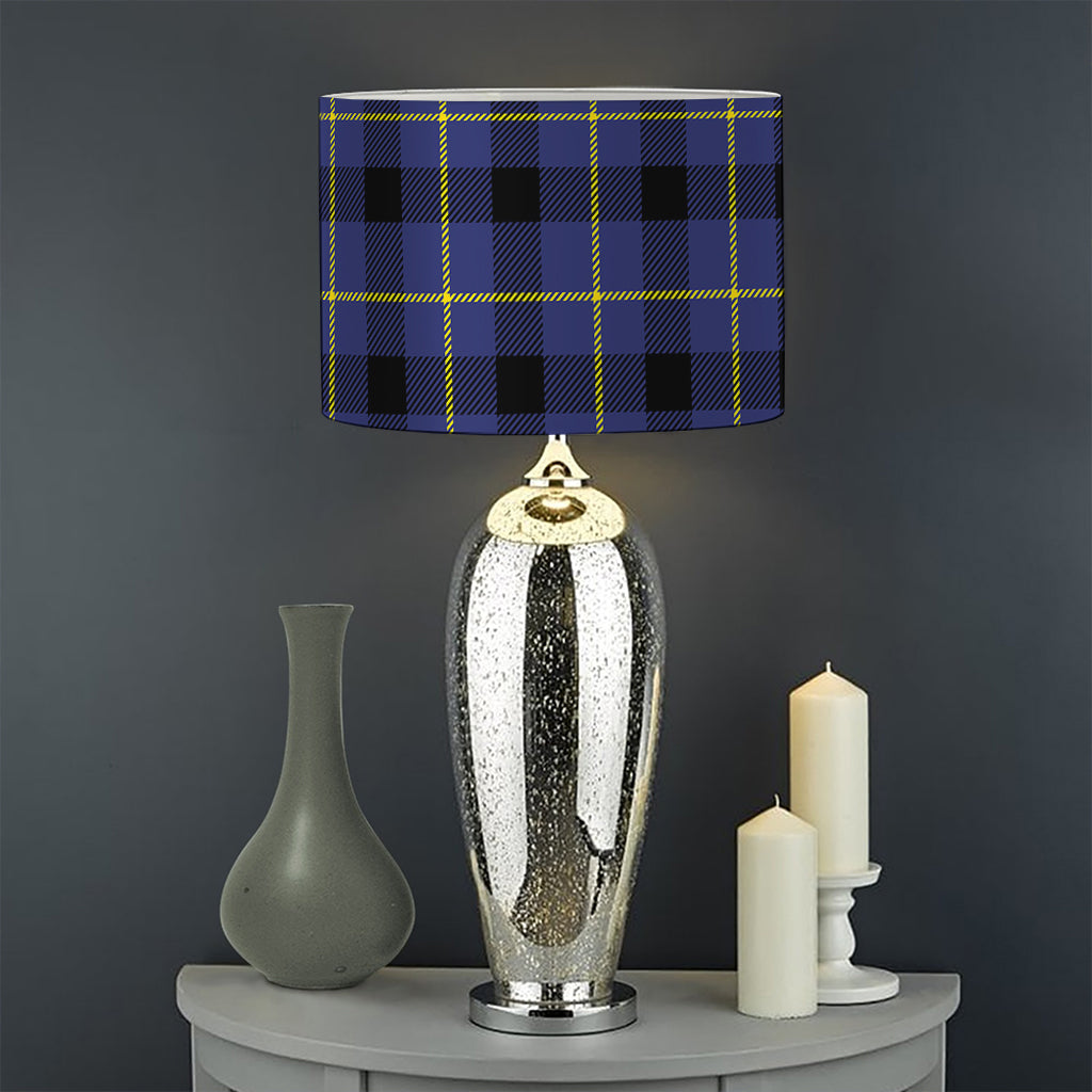 Blue Yellow And Black Plaid Print Drum Lamp Shade