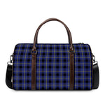 Blue Yellow And Black Plaid Print Duffle Bag