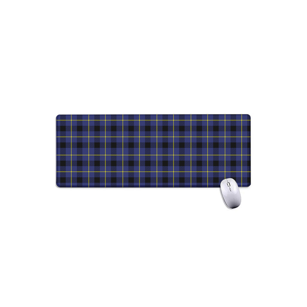 Blue Yellow And Black Plaid Print Extended Mouse Pad