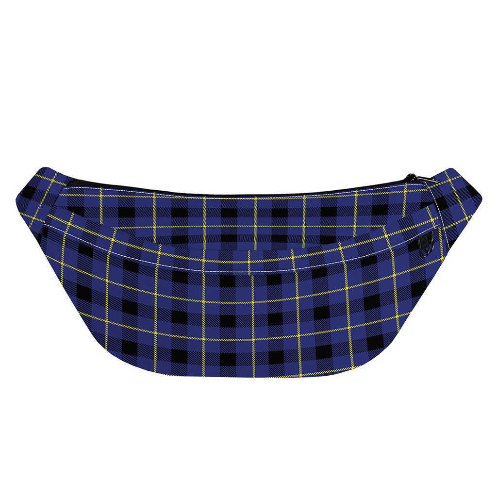 Blue Yellow And Black Plaid Print Fanny Pack