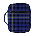 Blue Yellow And Black Plaid Print Front Pocket Bible Bag