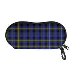 Blue Yellow And Black Plaid Print Glasses Case