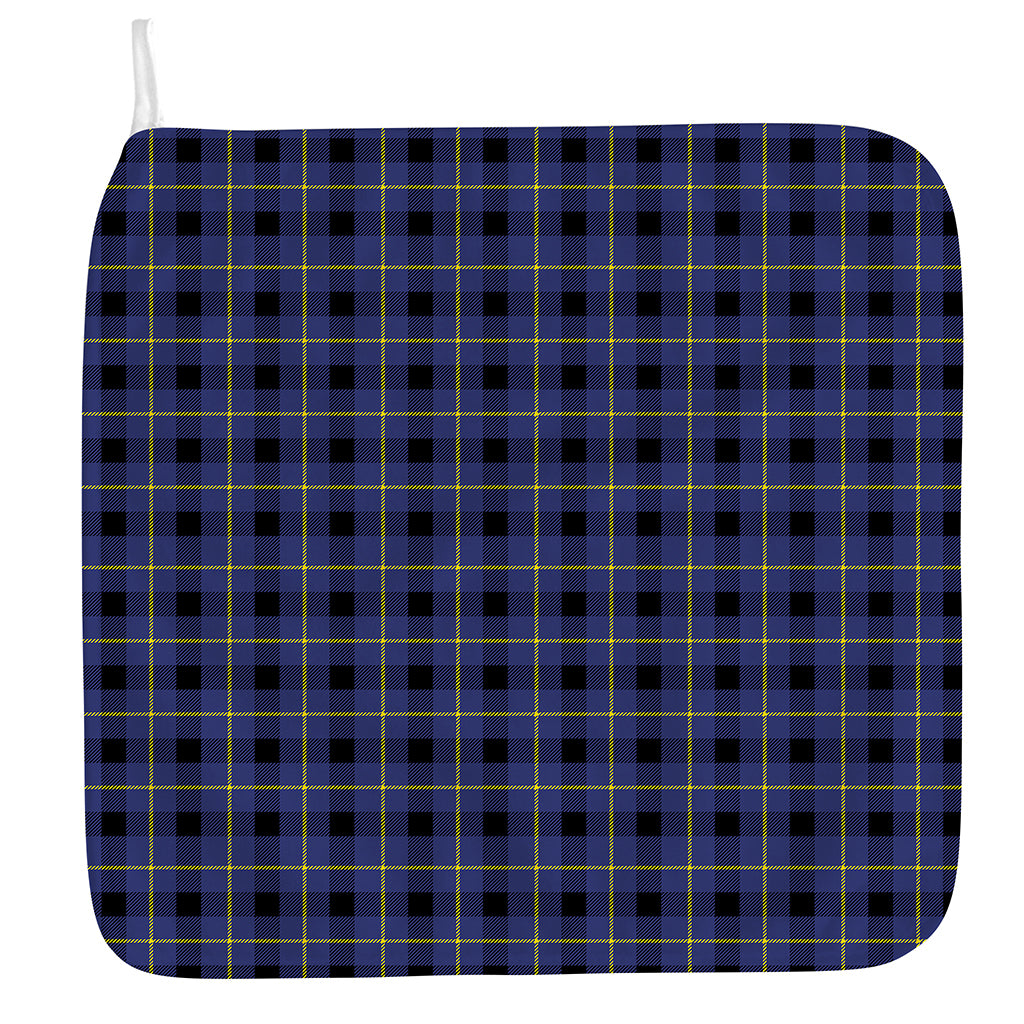 Blue Yellow And Black Plaid Print Hand Towel