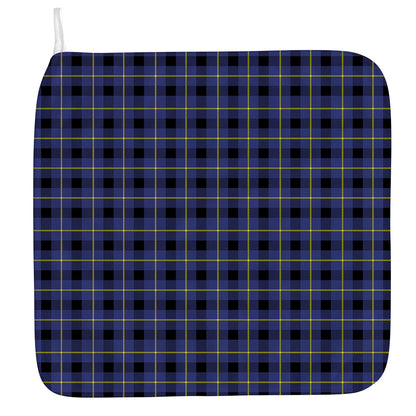 Blue Yellow And Black Plaid Print Hand Towel