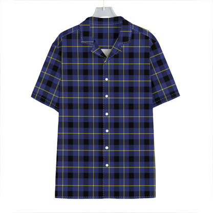 Blue Yellow And Black Plaid Print Hawaiian Shirt