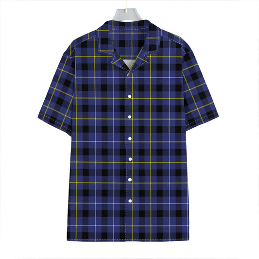 Blue Yellow And Black Plaid Print Hawaiian Shirt