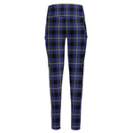 Blue Yellow And Black Plaid Print High-Waisted Pocket Leggings
