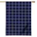 Blue Yellow And Black Plaid Print House Flag