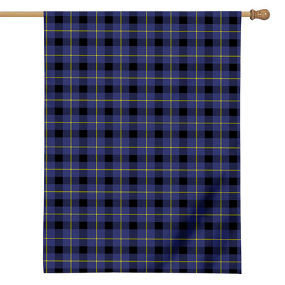Blue Yellow And Black Plaid Print House Flag