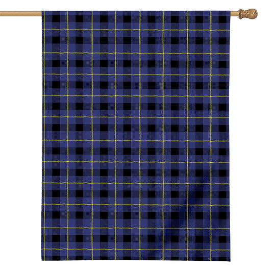 Blue Yellow And Black Plaid Print House Flag