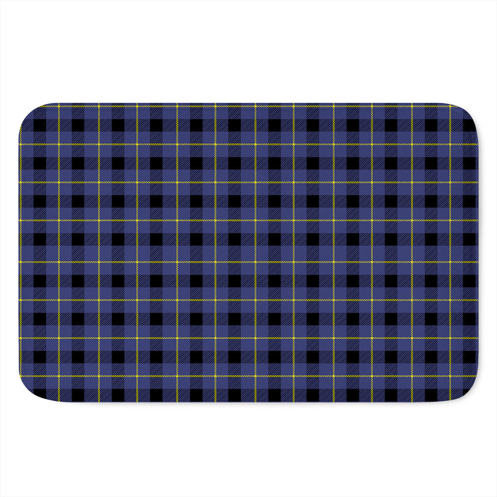 Blue Yellow And Black Plaid Print Indoor Door Mat