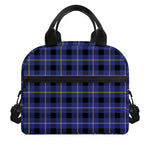 Blue Yellow And Black Plaid Print Insulated Lunch Bag