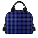Blue Yellow And Black Plaid Print Insulated Lunch Bag