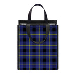 Blue Yellow And Black Plaid Print Insulated Lunch Tote