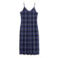 Blue Yellow And Black Plaid Print Jersey Midi Cami Dress