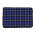 Blue Yellow And Black Plaid Print Kitchen Mat