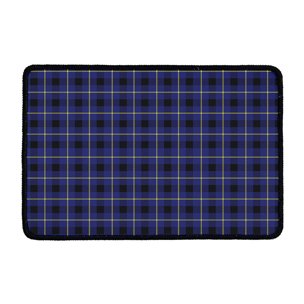 Blue Yellow And Black Plaid Print Kitchen Mat