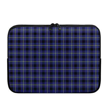 Blue Yellow And Black Plaid Print Laptop Sleeve