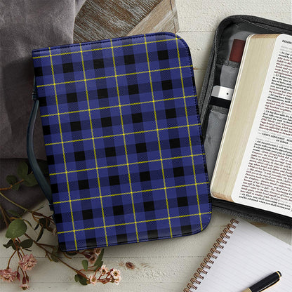 Blue Yellow And Black Plaid Print Leather Bible Cover