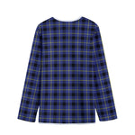 Blue Yellow And Black Plaid Print Long Sleeve Short Coat