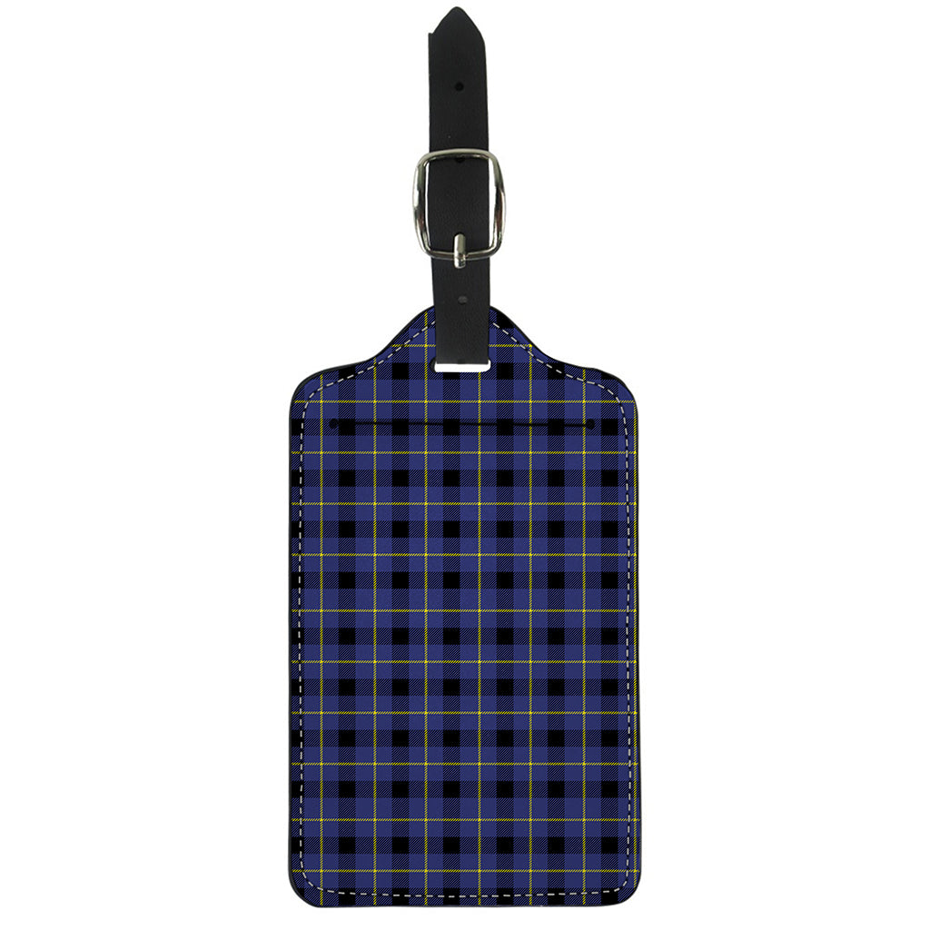 Blue Yellow And Black Plaid Print Luggage Tag