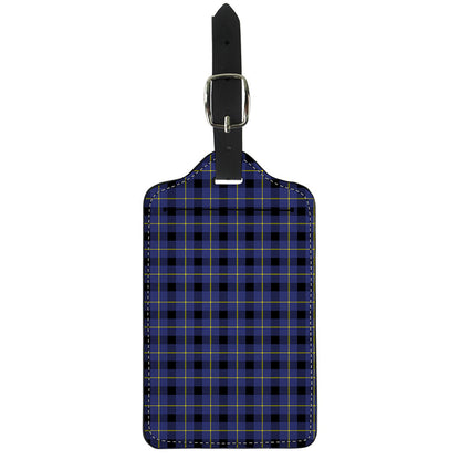 Blue Yellow And Black Plaid Print Luggage Tag