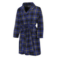 Blue Yellow And Black Plaid Print Men's Bathrobe