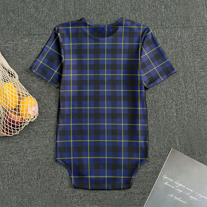Blue Yellow And Black Plaid Print Men's Bodysuit