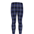 Blue Yellow And Black Plaid Print Men's Leggings