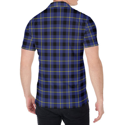 Blue Yellow And Black Plaid Print Men's Shirt