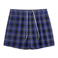 Blue Yellow And Black Plaid Print Mesh Shorts