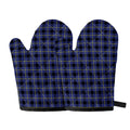 Blue Yellow And Black Plaid Print Oven Mitts