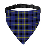 Blue Yellow And Black Plaid Print Over The Collar Dog Bandana