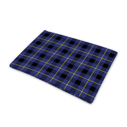 Blue Yellow And Black Plaid Print Pet Cooling Mat Cover
