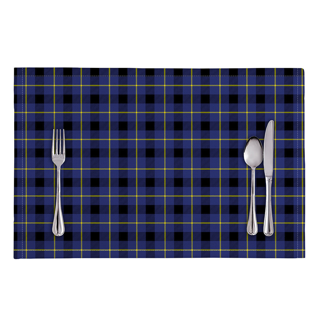 Blue Yellow And Black Plaid Print Placemat