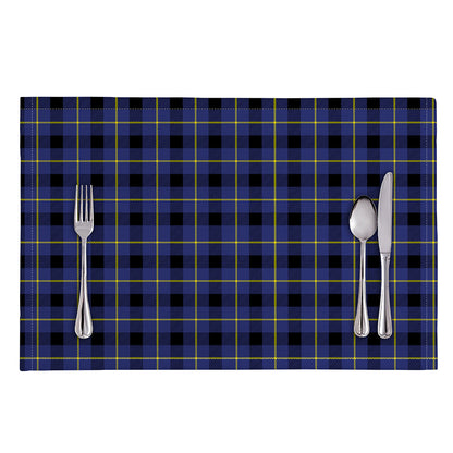 Blue Yellow And Black Plaid Print Placemat