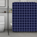 Blue Yellow And Black Plaid Print Polyester Shower Curtain