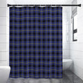 Blue Yellow And Black Plaid Print Premium Shower Curtain