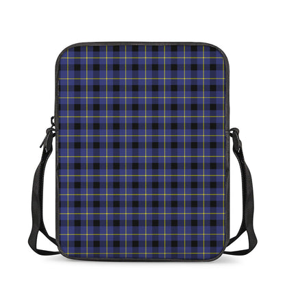 Blue Yellow And Black Plaid Print Rectangular Crossbody Bag