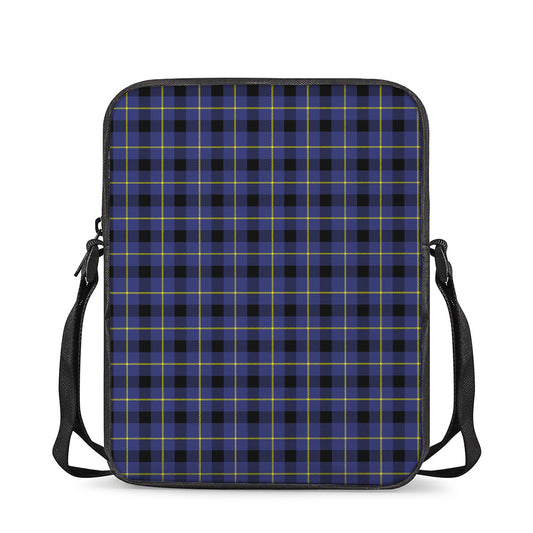Blue Yellow And Black Plaid Print Rectangular Crossbody Bag