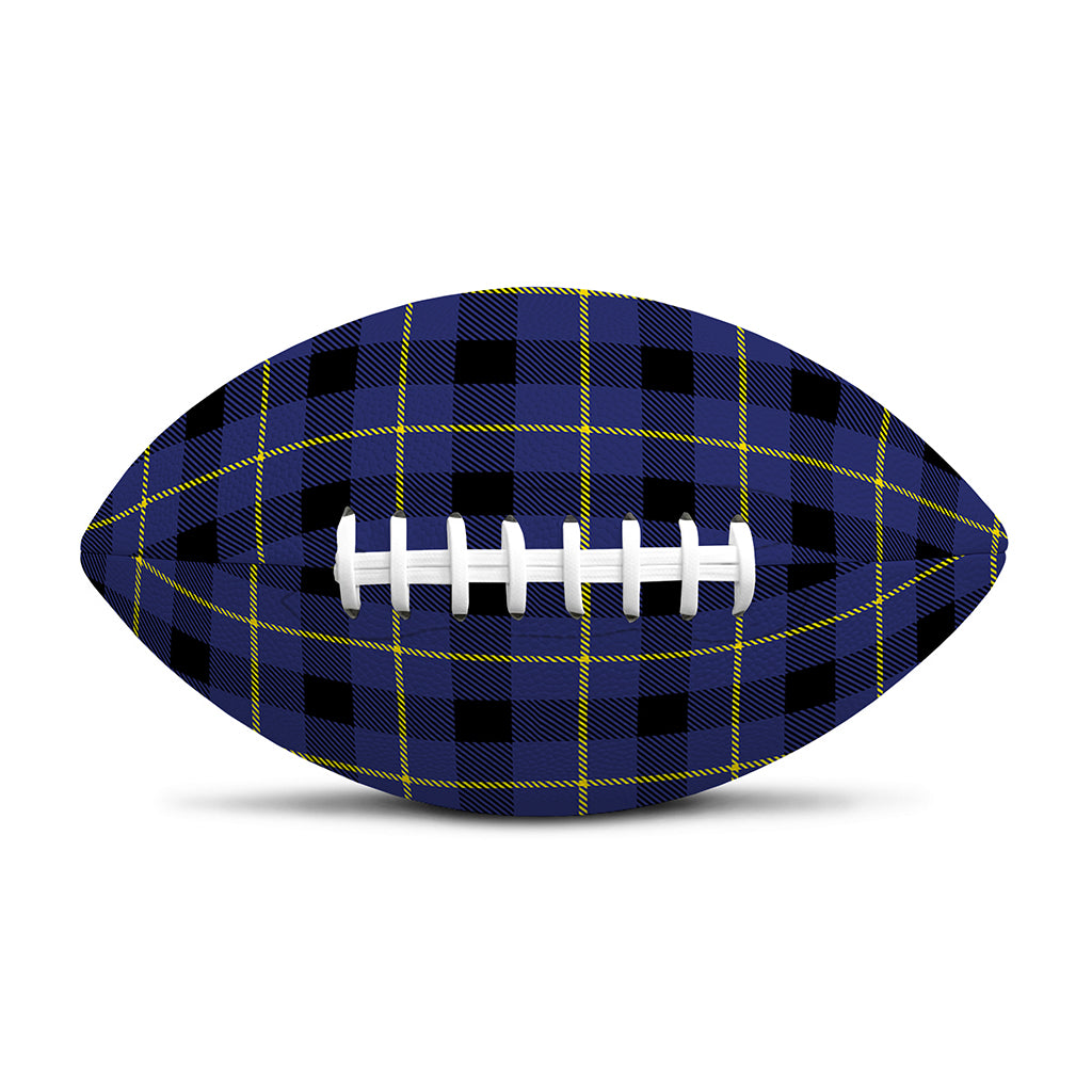 Blue Yellow And Black Plaid Print Rugby Ball