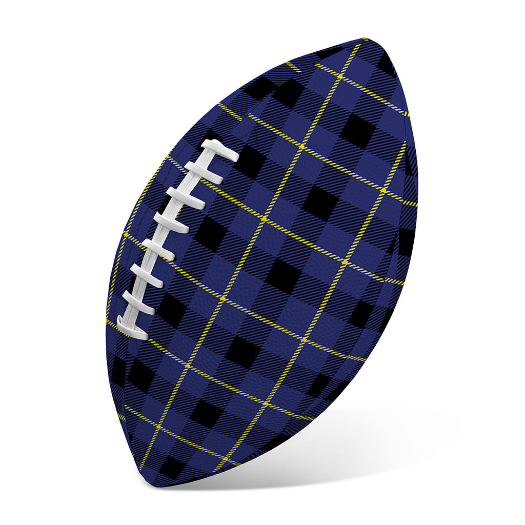 Blue Yellow And Black Plaid Print Rugby Ball