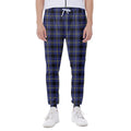 Blue Yellow And Black Plaid Print Joggers
