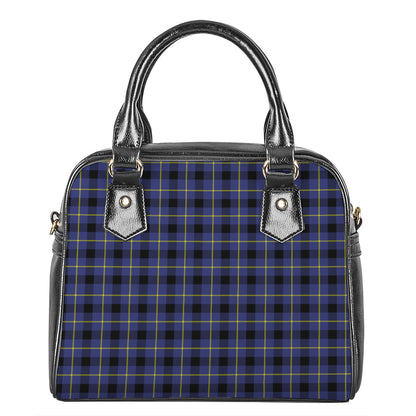 Blue Yellow And Black Plaid Print Shoulder Handbag