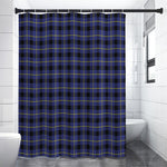 Blue Yellow And Black Plaid Print Shower Curtain