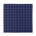 Blue Yellow And Black Plaid Print Silk Bandana